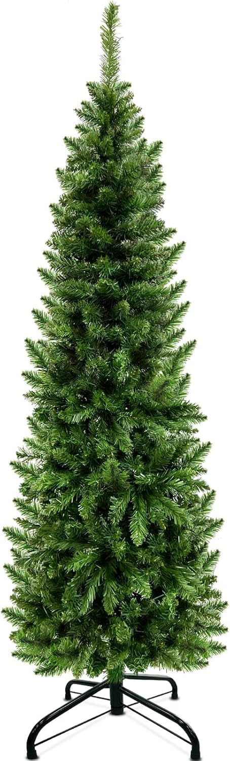 5 Ft Pencil Christmas Tree with 550 Realistic Spruce Branch Tips