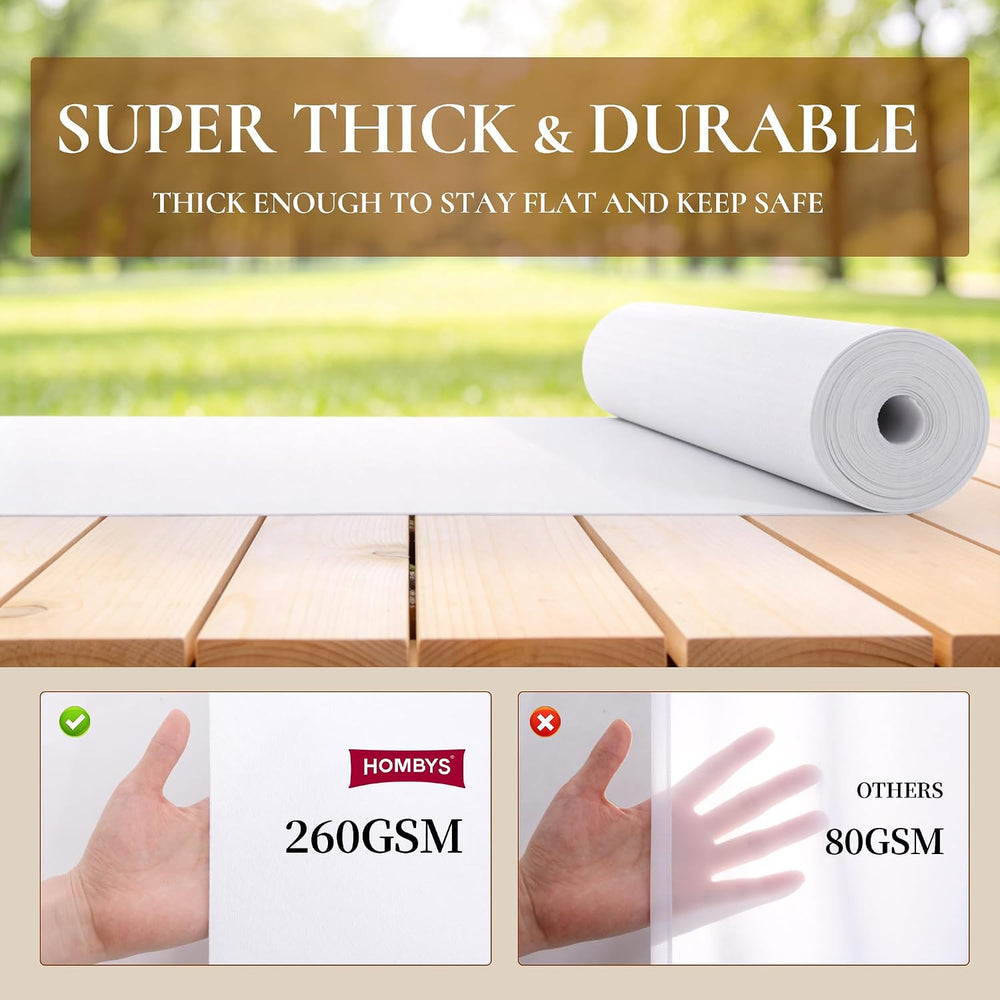 HOMBYS 260GSM Heavyweight White Aisle Runner for Wedding Ceremony, 2' x 1...