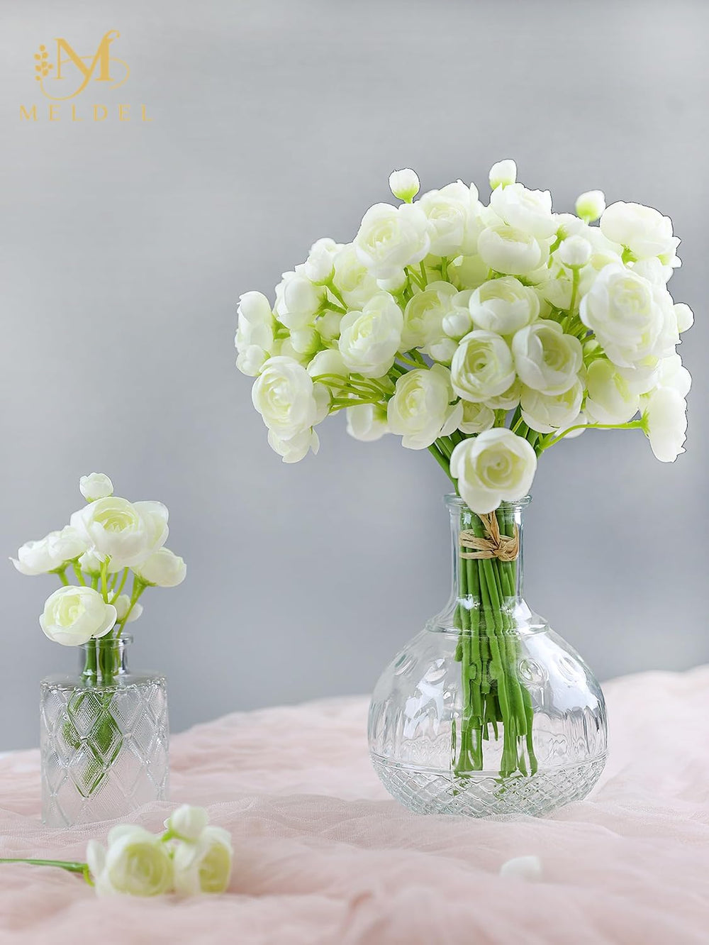 32Pcs Ivory White Ranunculus Artificial Flowers for DIY Home Wedding