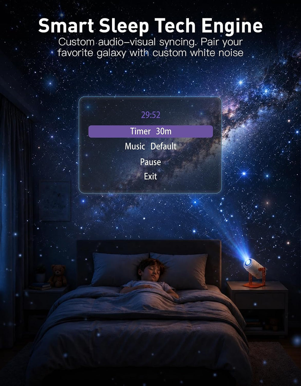 3D Galaxy Ocean Projector, HD Star Projector with 100+ Scenes for Bedroom