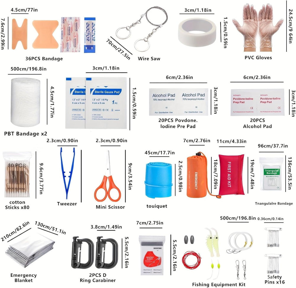 Survival Kit, 252Pcs Survival Gear First Aid Kit with Molle System Compatible...