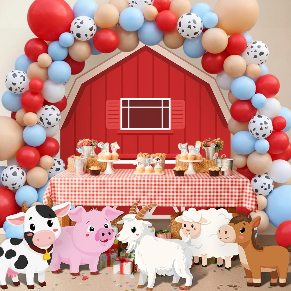 114 Pcs Farm Animals Theme Party Decorations Set