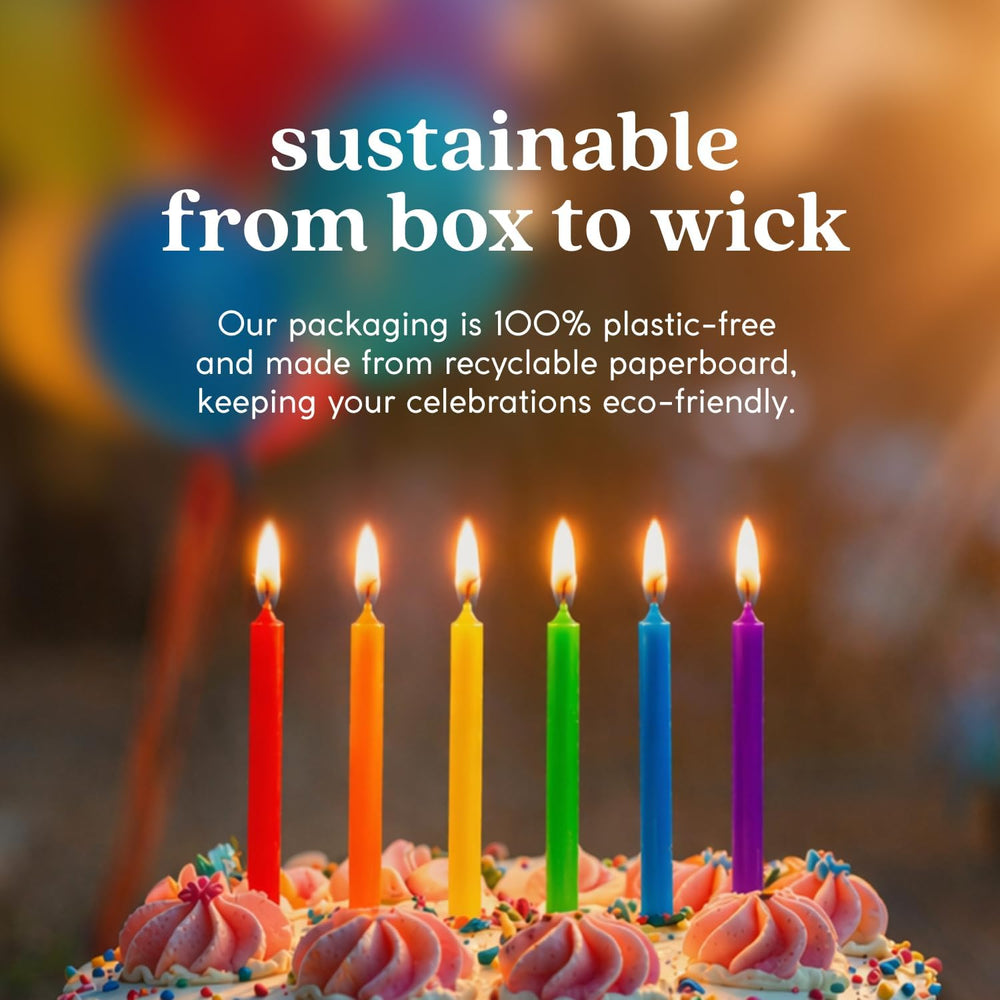 GoodLight Birthday Candles Paraffin-Free 12-Pack Rainbow 144 Count