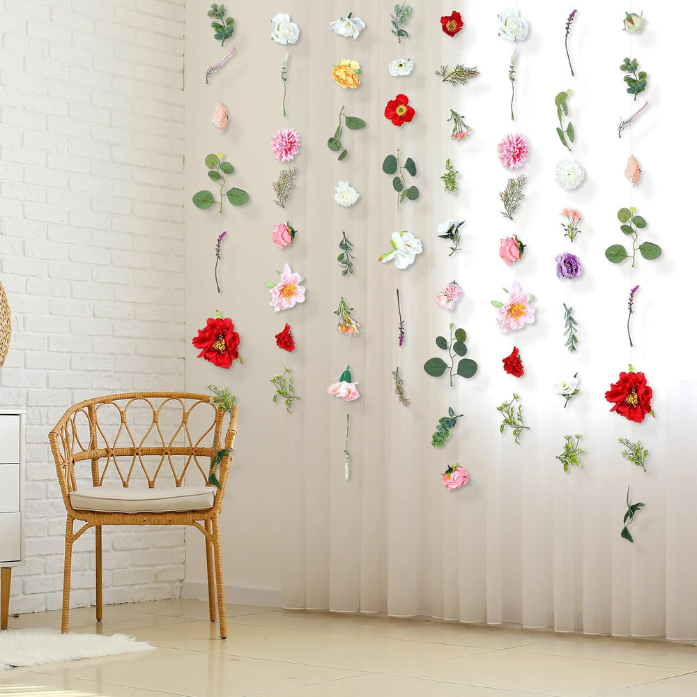 6 Pcs 35.6 ft Hanging Flower Artificial Wildflower Garlands Floral Vines