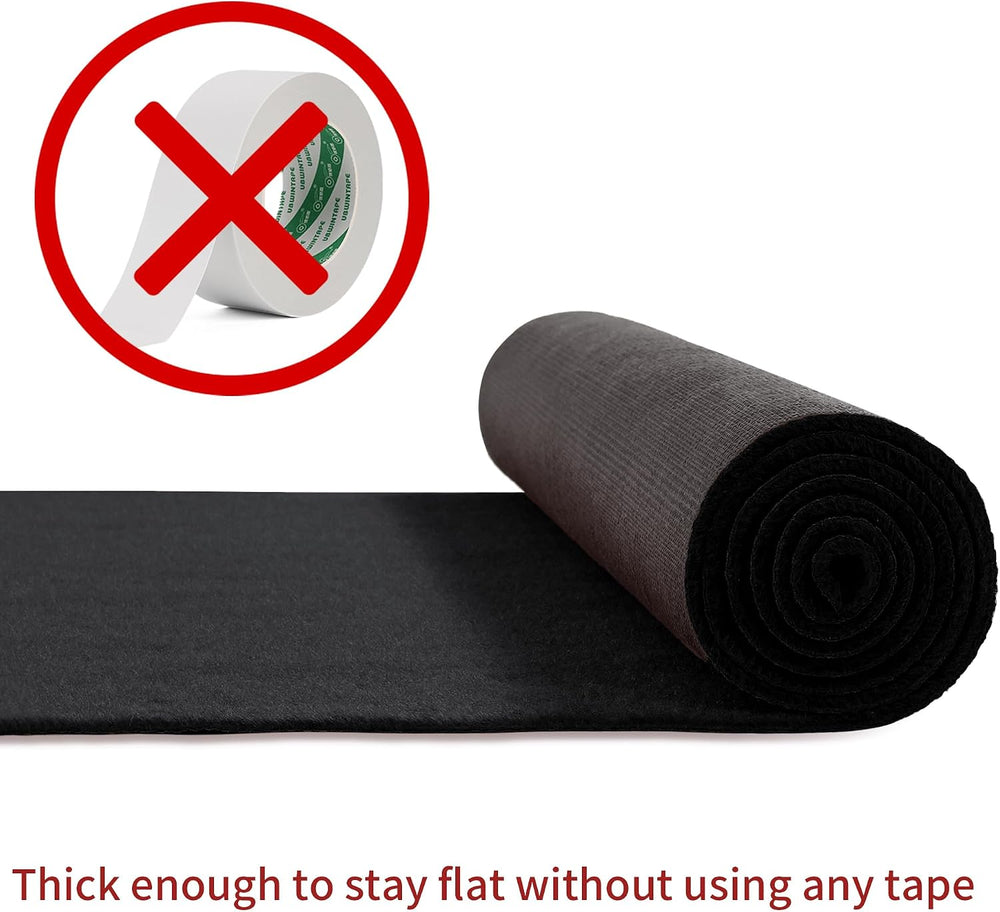 HOMBYS 450 GSM Extra Thick 3x10 ft Black Carpet Runner for Partys & Events