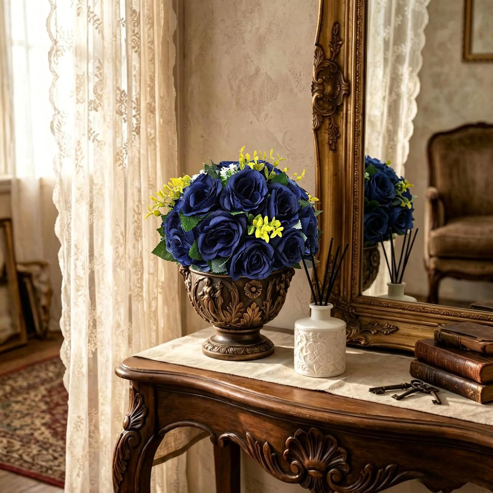 6 PCS Navy Blue Roses Flower Balls for Centerpieces