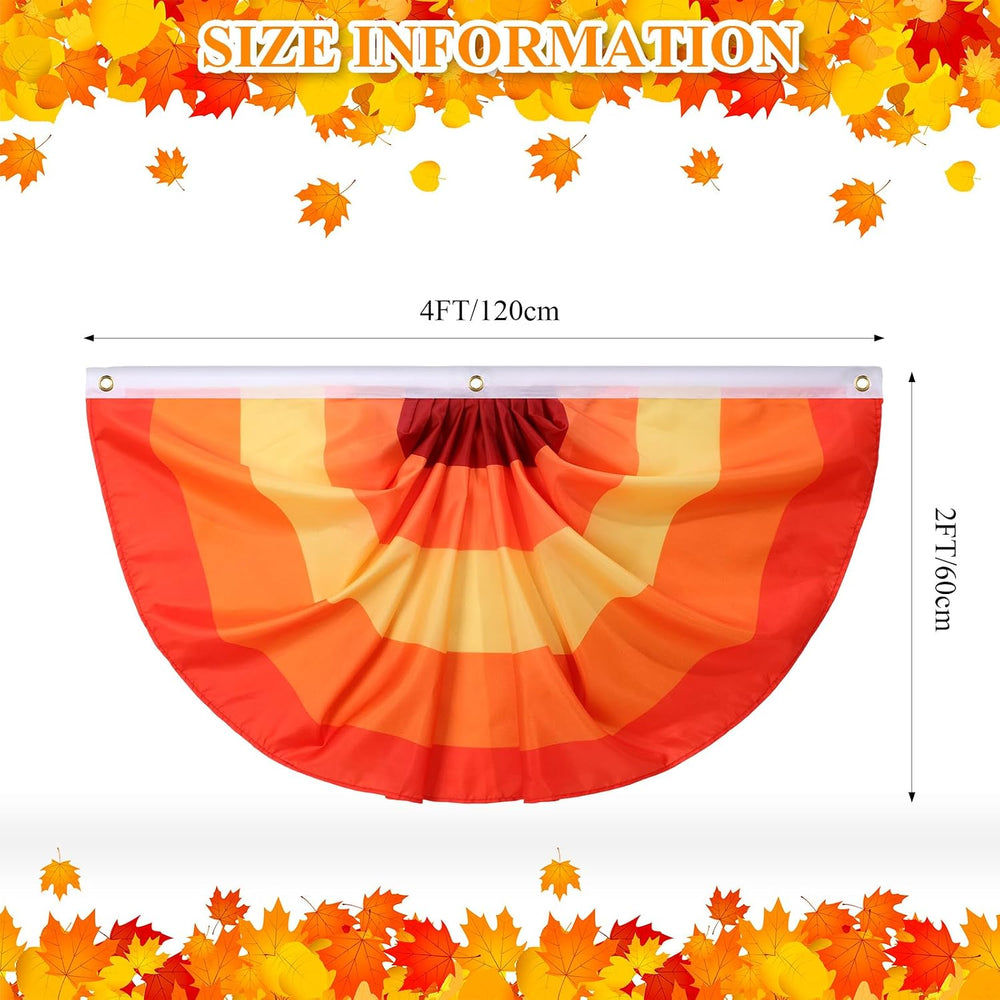 Newwiee 6 Pcs Thanksgiving Fall Bunting for Outside, Red, 2 x 4 ft