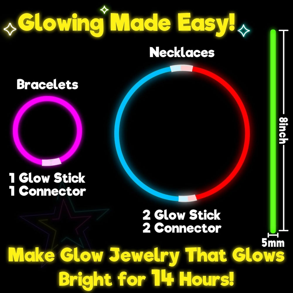 960 Pack Glow Sticks Bulk Party Pack Bright Glow in the Dark Party Supplies