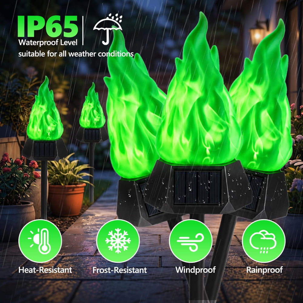 Toodour Solar Halloween Lights Outdoor, 4 Pack Solar Torch Light Waterproof