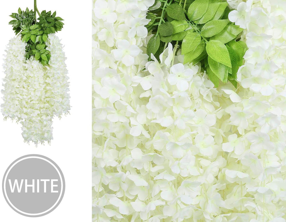U'Artlines 24 Pack (Total 86.4 Feet) Artificial Fake Wisteria Vine Rattan...
