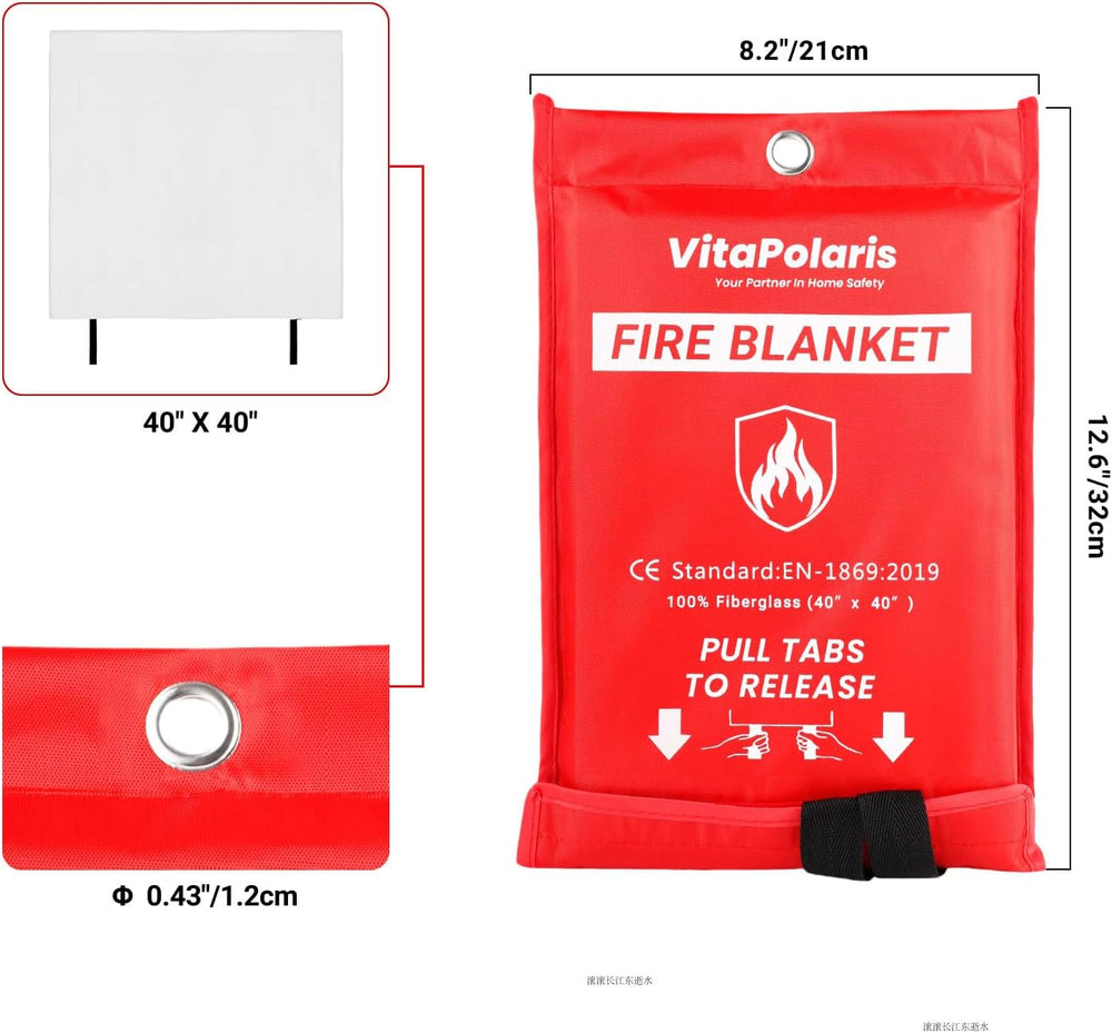 Heavy-Duty Emergency Fire Blanket, 4 Pack – Fireproof Fiberglass Blanket for ...