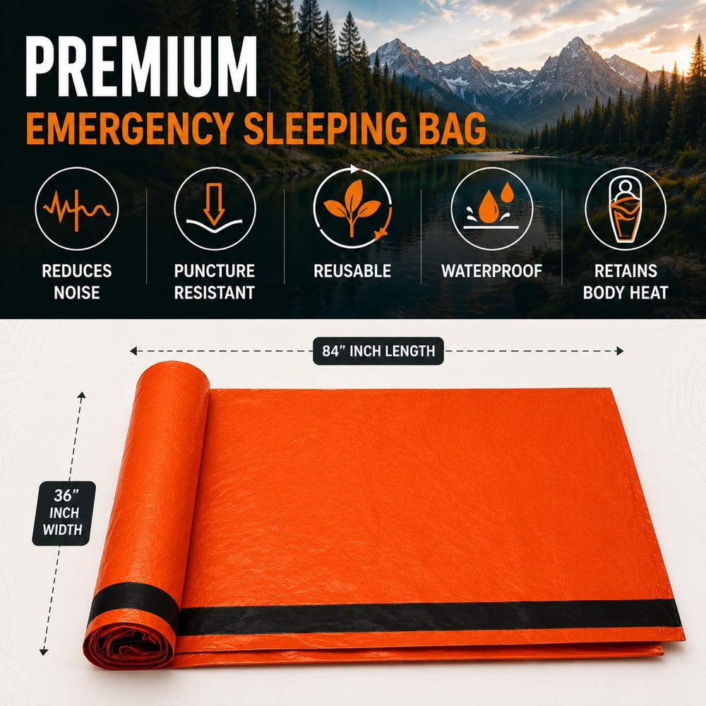 NovaMedic Emergency Sleeping Bag – 84"x36" Thermal Mylar Survival B...