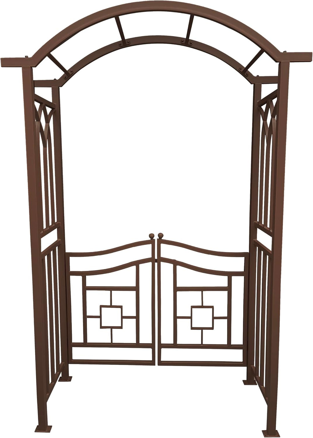 Oakland Living Brown Aluminum Garden Arbor Arch with Gate
