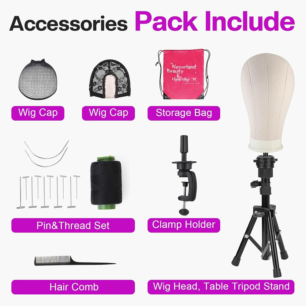 Wig Stand Wig Head Wig Stand Head Mannequin Head for Wigs with Tripod
