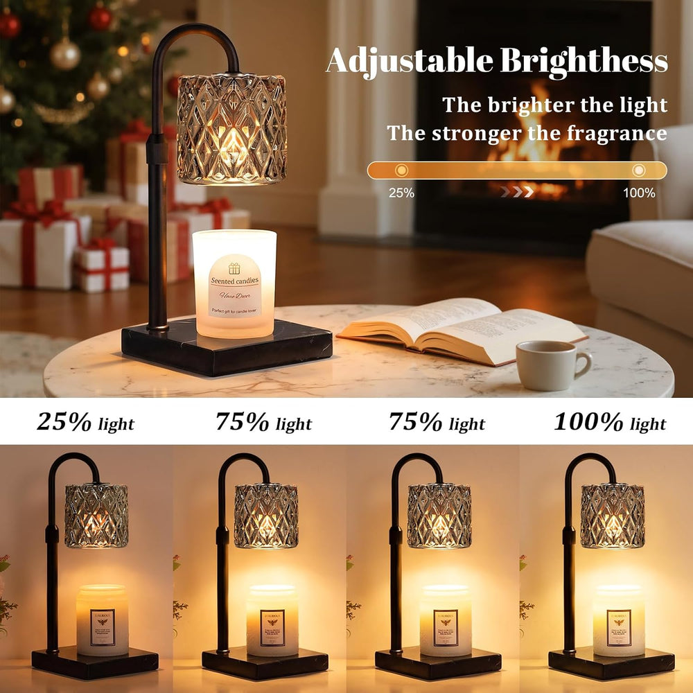 Black Marble Candle Warmer Lamp with Timer,Wax Melt Warmer Kitchen Decor
