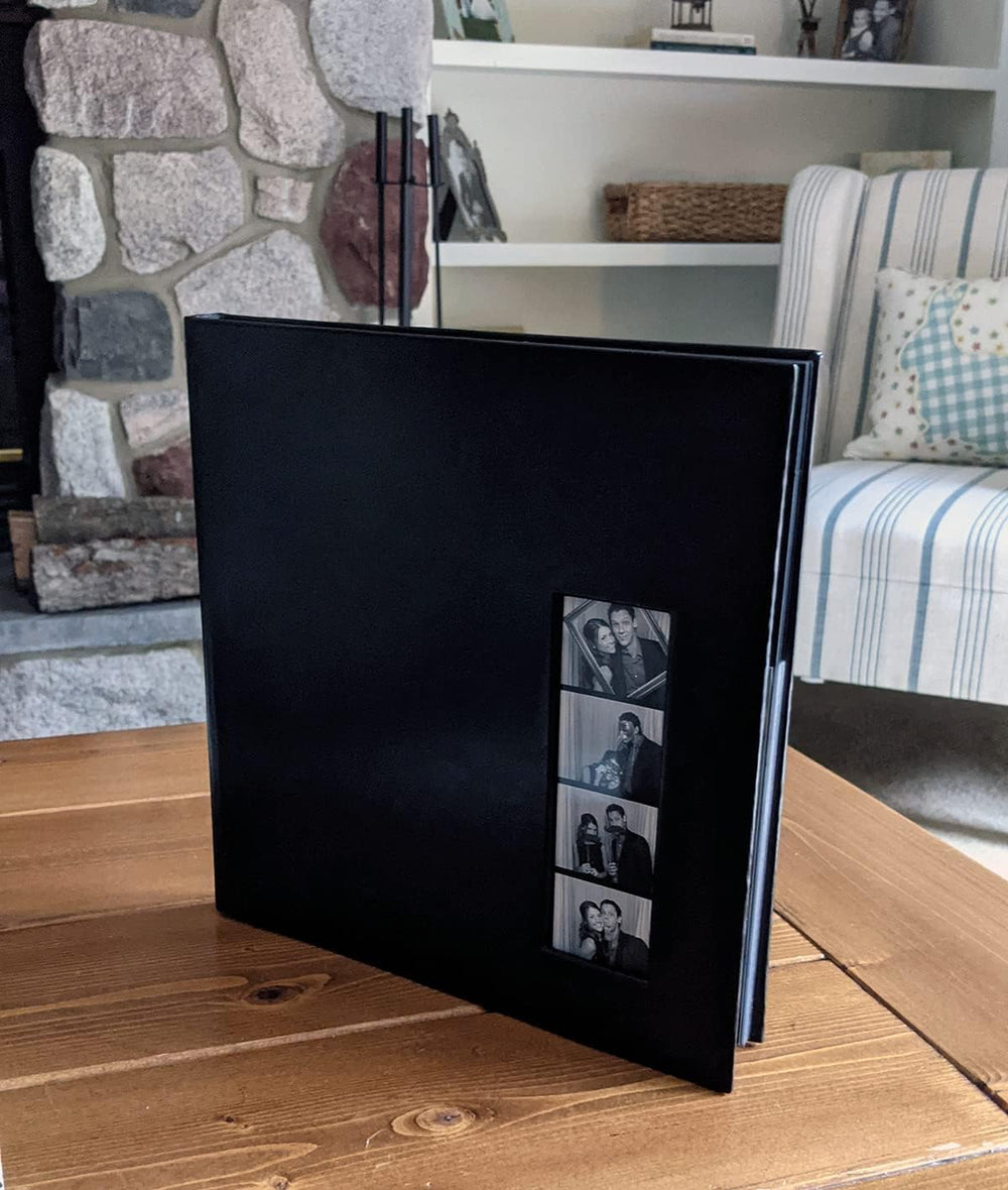 2x6 Photo Strip Album, Black Cover White Pages, 2 Gel Pens