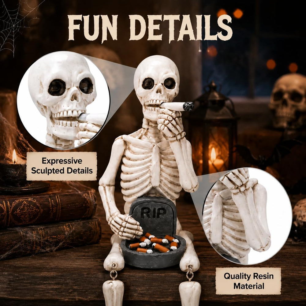 Halloween Skeleton Statues, Set of 3 Funny Skeleton Shelf Sitters