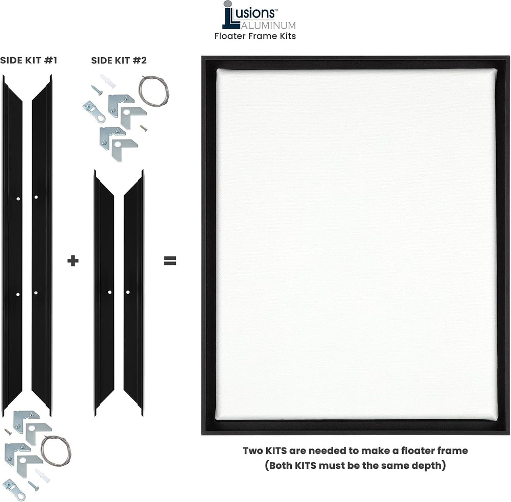 Creative Mark Illusions Metal Floating Frame Kit Pairs for Canvas - Gold, Two...
