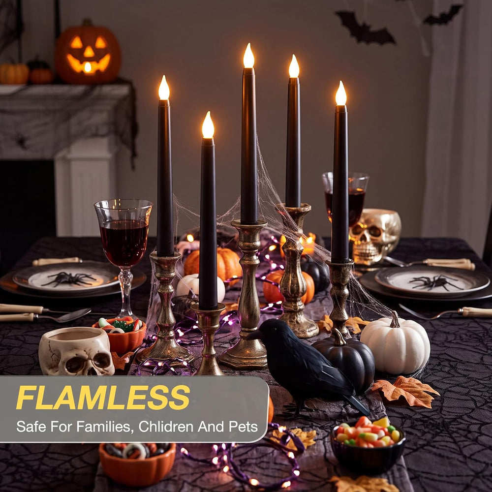 Flameless Flicker Taper Candles Bulk with Remote and Timer, Battery Operated ...