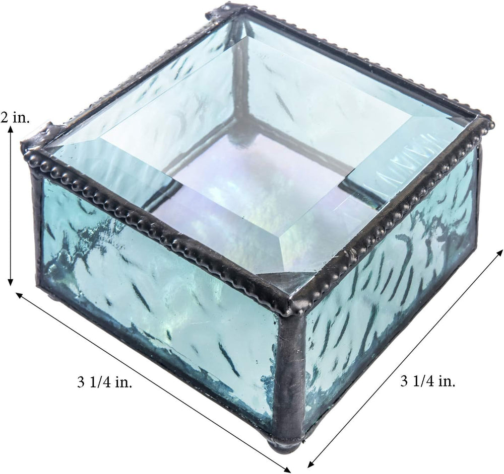 J Devlin Personalized Confirmation Glass Keepsake Box, Windsor Blue