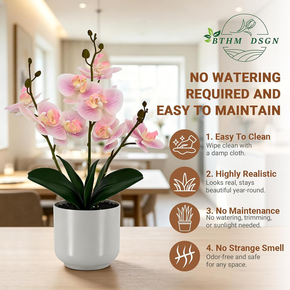 Faux Orchid 17.5” Tall Artificial Flower Indoor for Home Decor