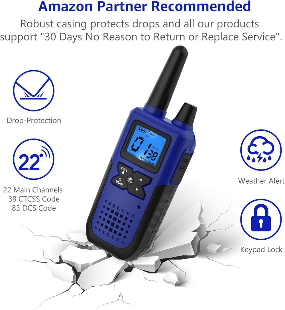 Topsung Walkie Talkies Long Range FRS VOX NOAA 1800mAh Li-Po HD Loud Sound (...