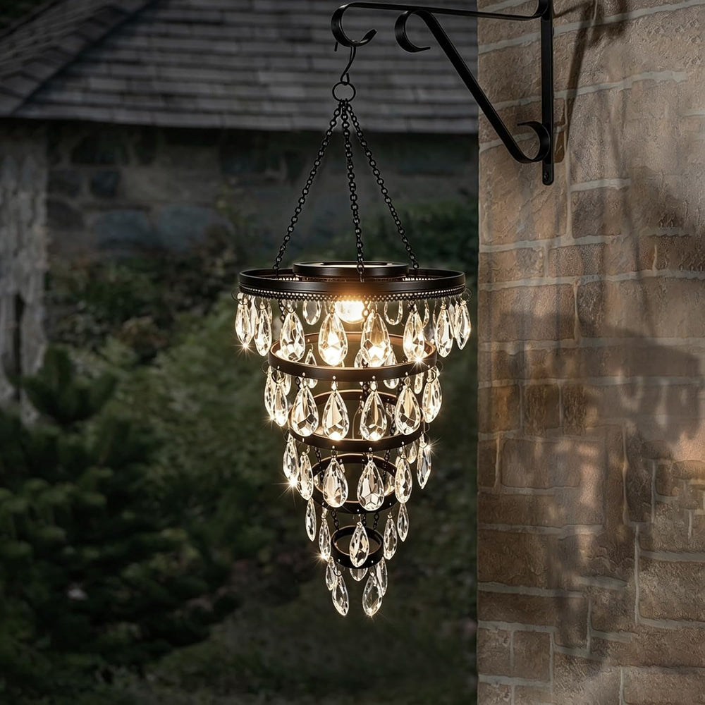SUNNYPARK Hanging Solar Chandelier Light Outdoor Waterproof