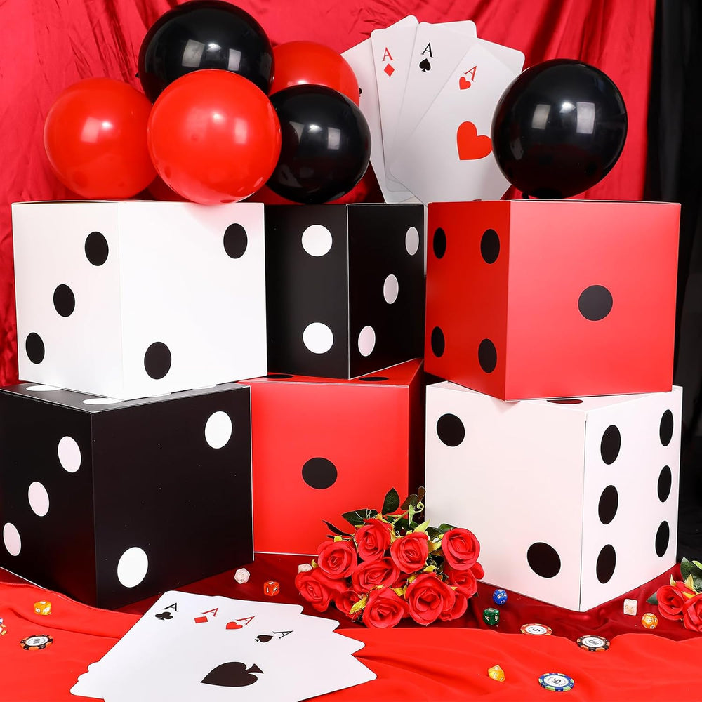 Hollowfly 54 Pcs Casino Party Decorations Dice Poker Game Night, Classic