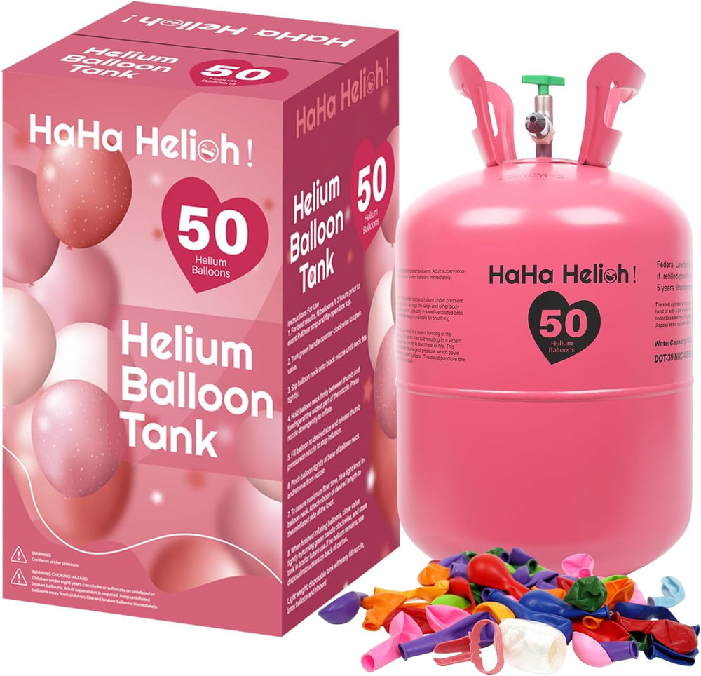 13L Helium Tank for Balloons At Home, Inflates Up to 50 9" Latex Balloons