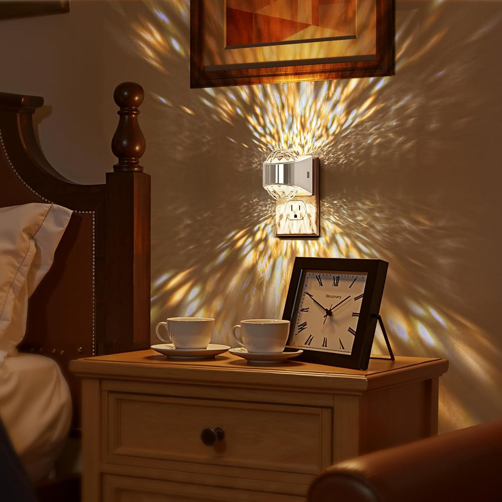 Night Light, Sliver Projector Night Lights Plug into Wall 2 Pack