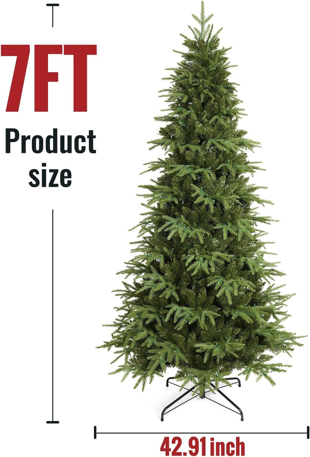 OasisCraft 7ft Aspen Prelit Christmas Tree with Remote Controller,300 RGB Col...