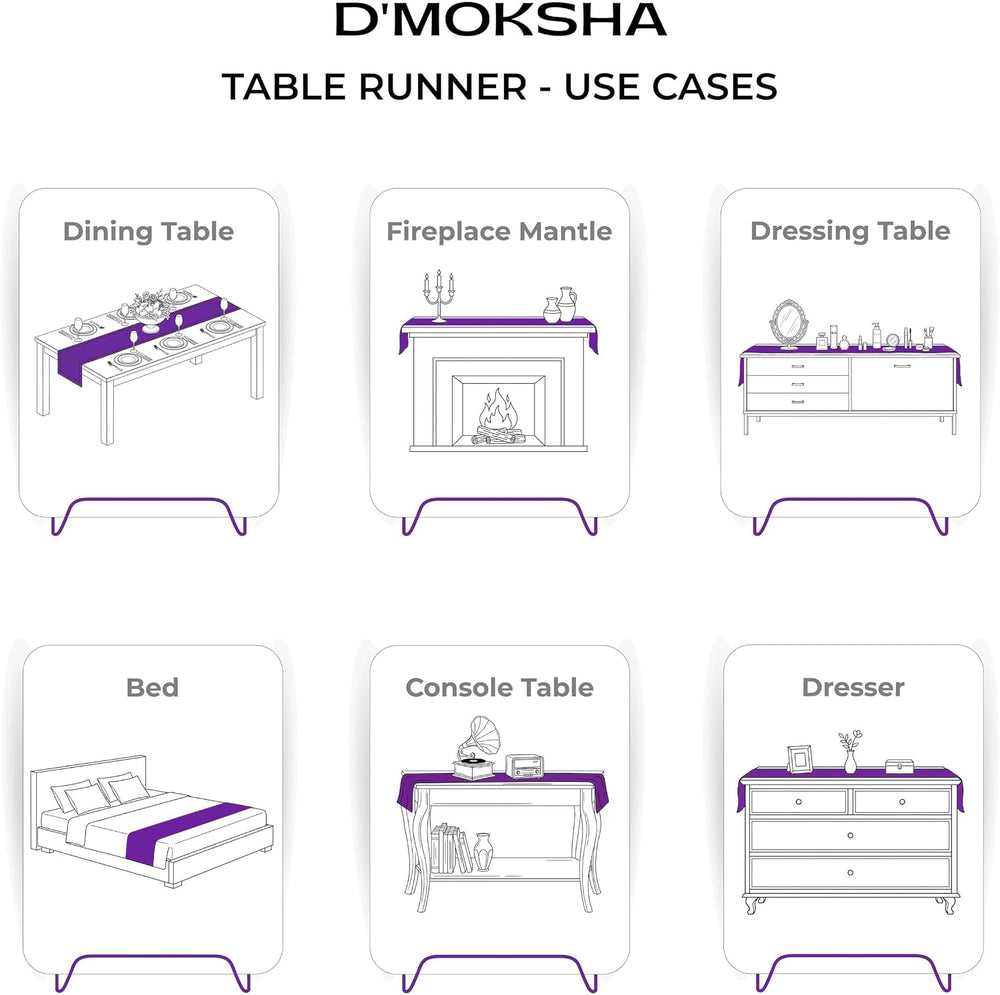 Signature Linen™ by D'Moksha, 100% Pure Linen Black Table Runner 14x120 in