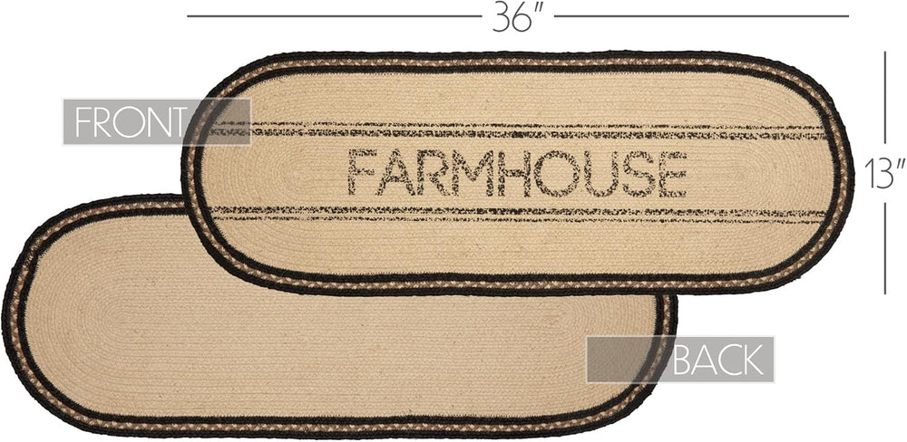 VHC Brands Tabletop & Kitchen-Sawyer Mill White Farmhouse Jute Runner, 13...