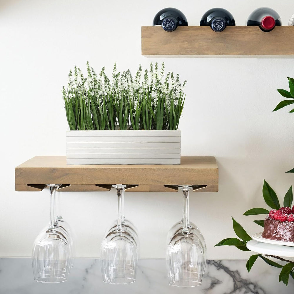 Artificial Lavender Plant Fake Lavender Flower Arrangement in White Box