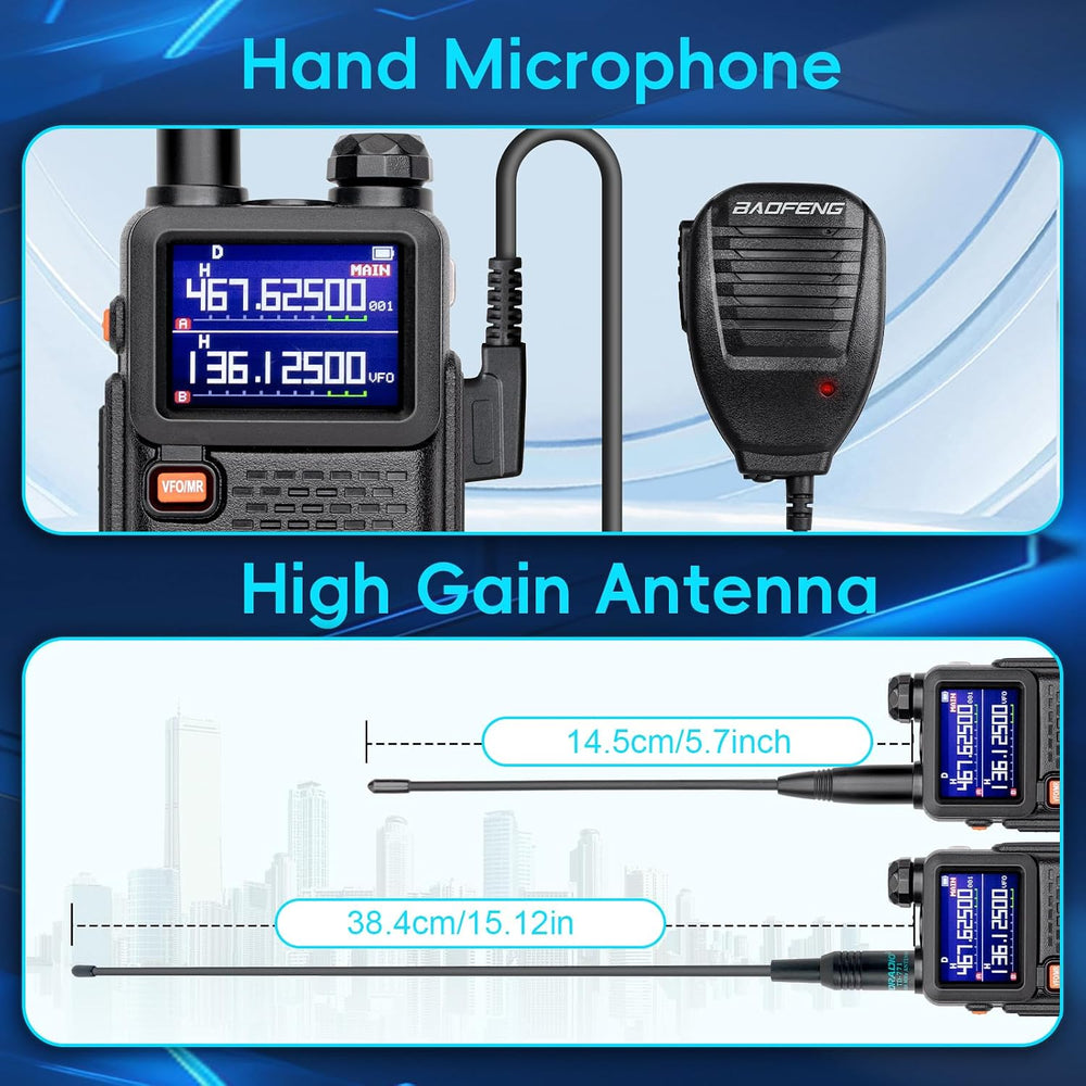 Baofeng Radio Ham Radio Handheld UV-5R Upgrade 5RM 10W (4PCS Batteries) Emerg...