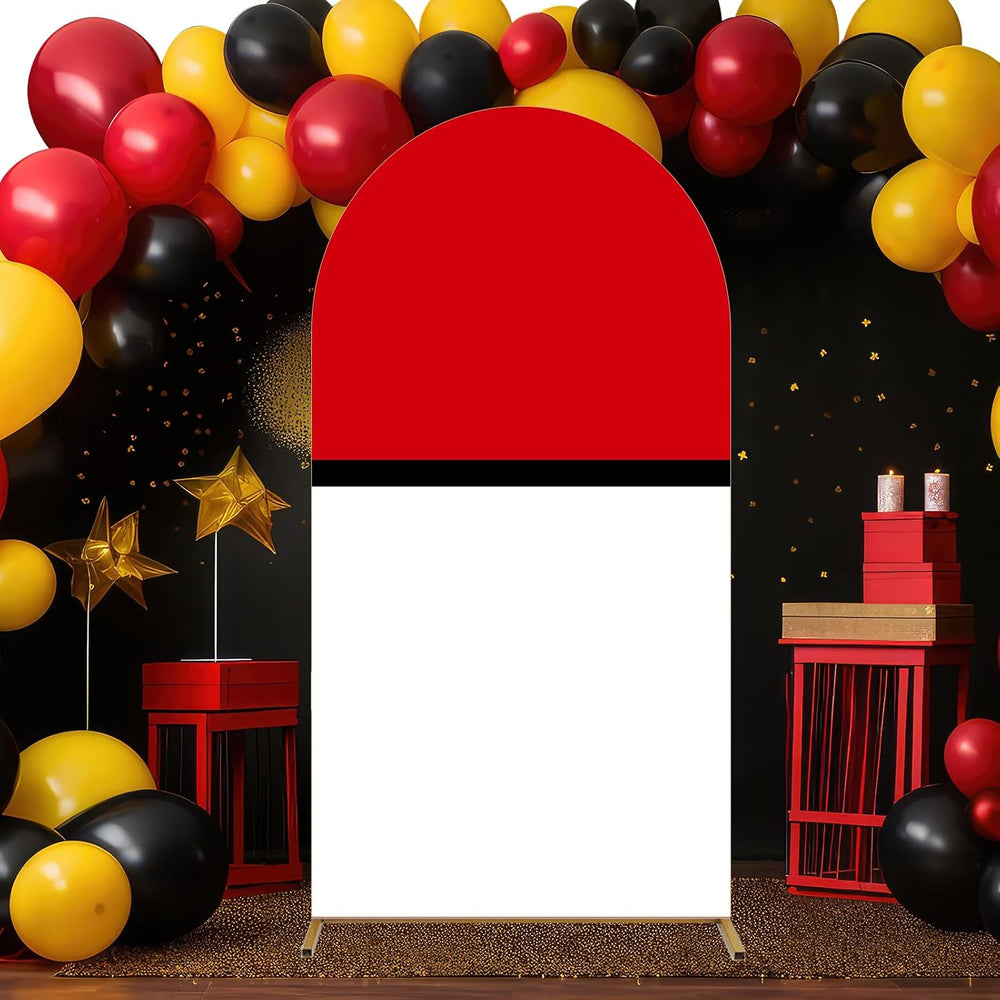 6.6 × 3.3 Ft/79 × 40 Inch Red Black and White Cartoon Arch Cover