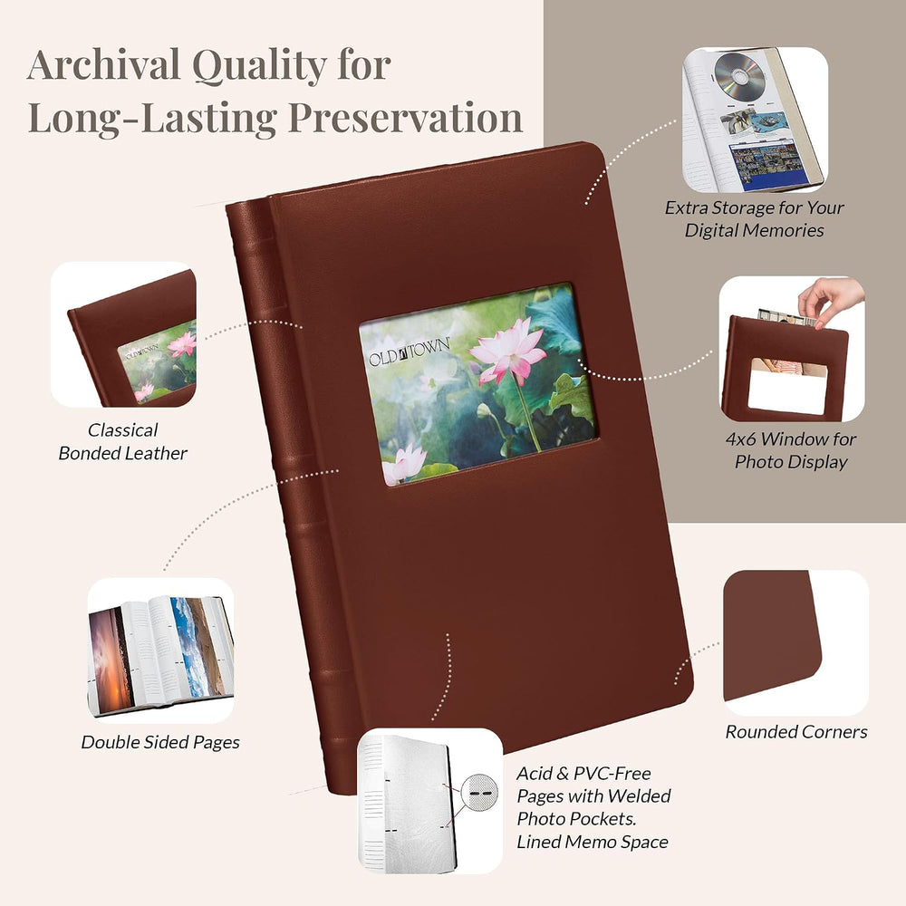 Old Town 2-Pack Bonded Leather Photo Albums, Photo Album 5x7 & 4x6 Slots,...