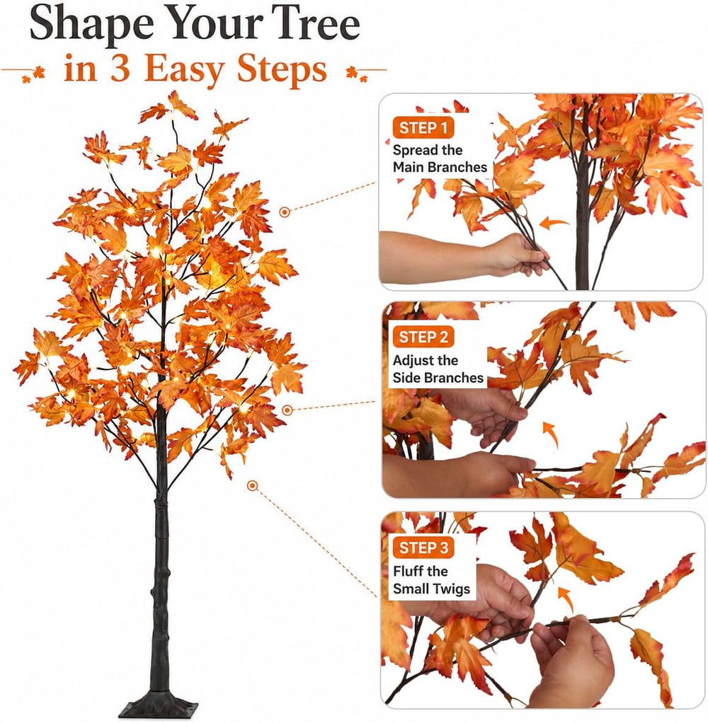 5FT LED Lighted Maple Tree 2-Pack for Indoor Outdoor Home Décor