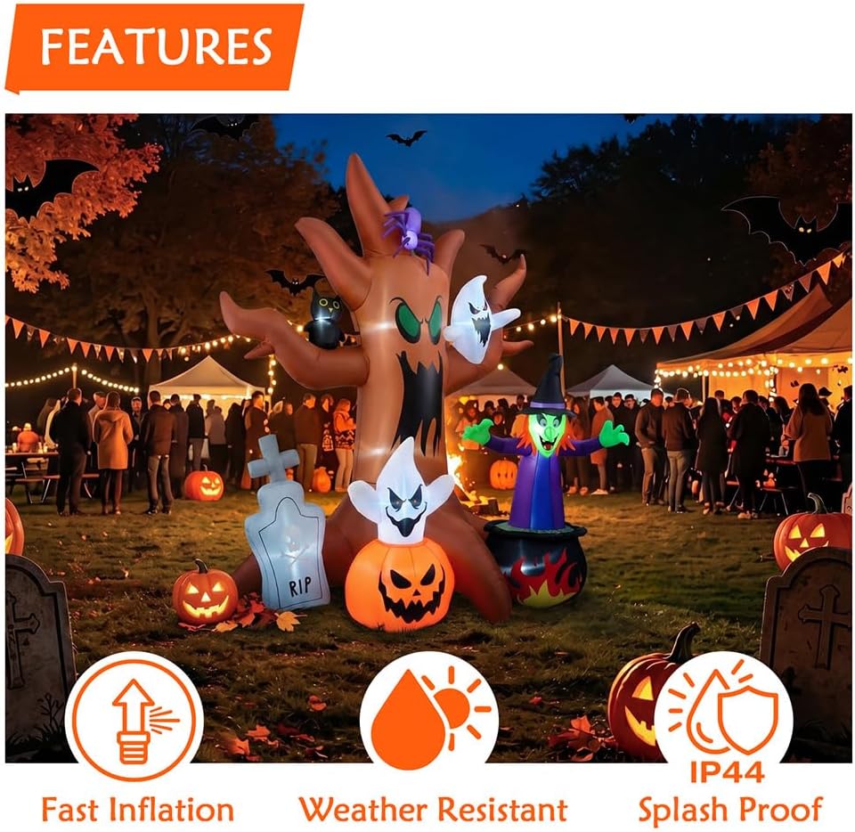8 FT Halloween Inflatable Spooky Tree Yard Decoration