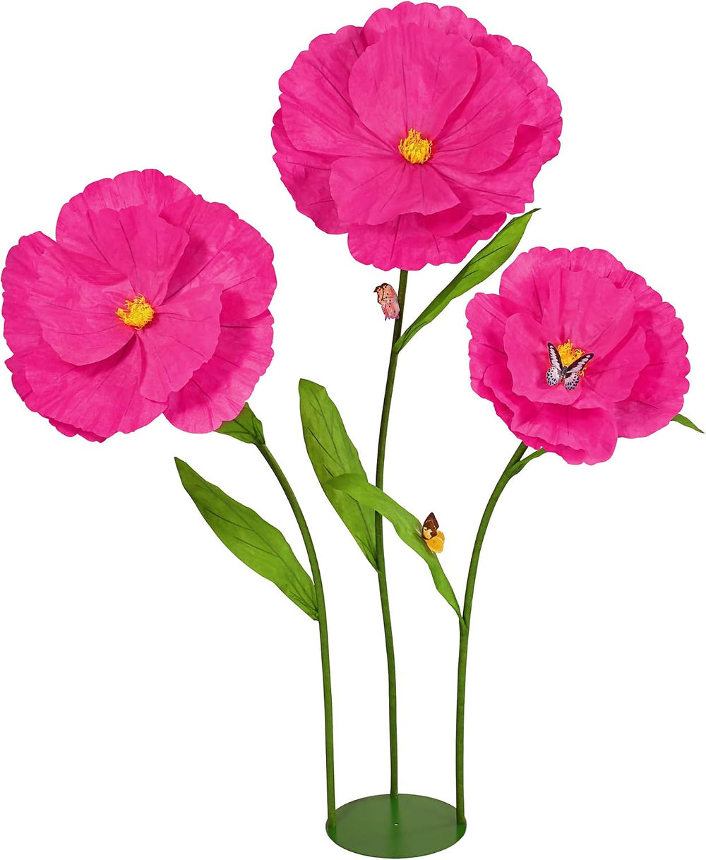 5.8 Ft Giant Artificial Flowers, Large Paper Flower with Stand