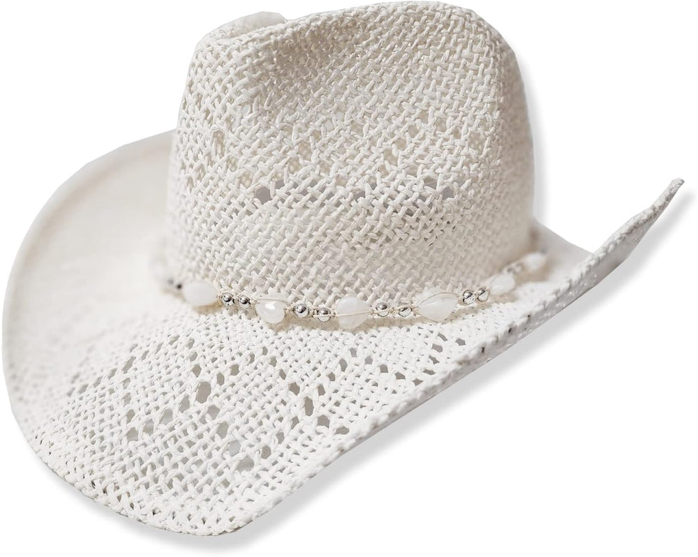TOVOSO Western Cowgirl Hat, Straw Cowboy Hat for Women with Shapeable Brim, B...