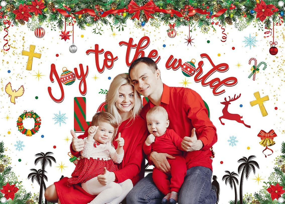 Christmas Nativity Backdrop Joy to The World The Lord is Come Banner 10x8ft