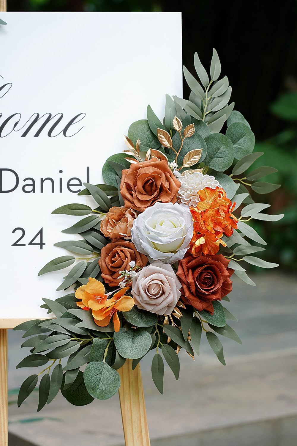 Olalaka Artificial Flower Swag Set of 2 for Wedding Welcome Signs Floral Deco...