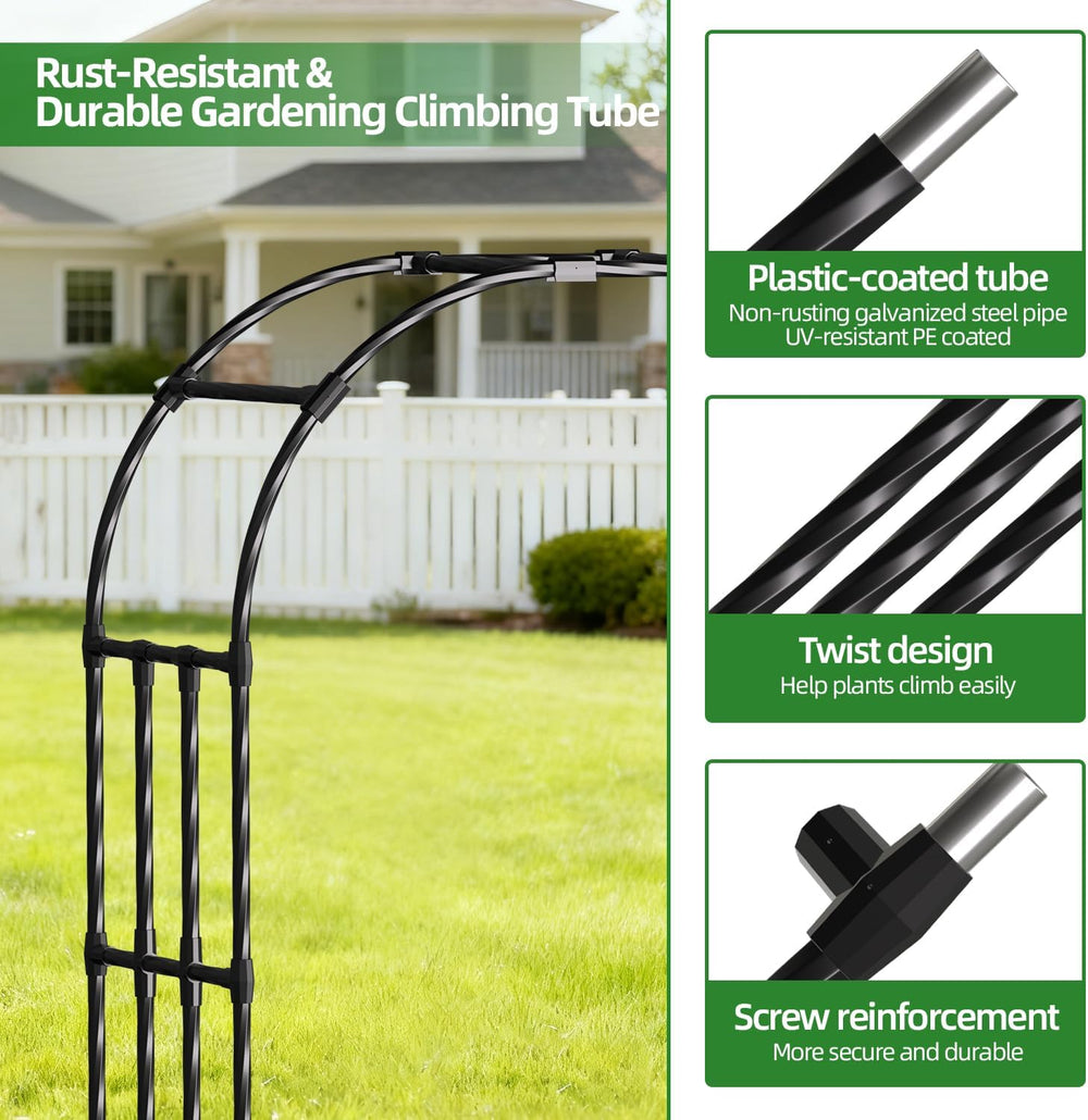 5.9x8.5FT Garden Arbor Trellis,Metal Garden Arch Trellis
