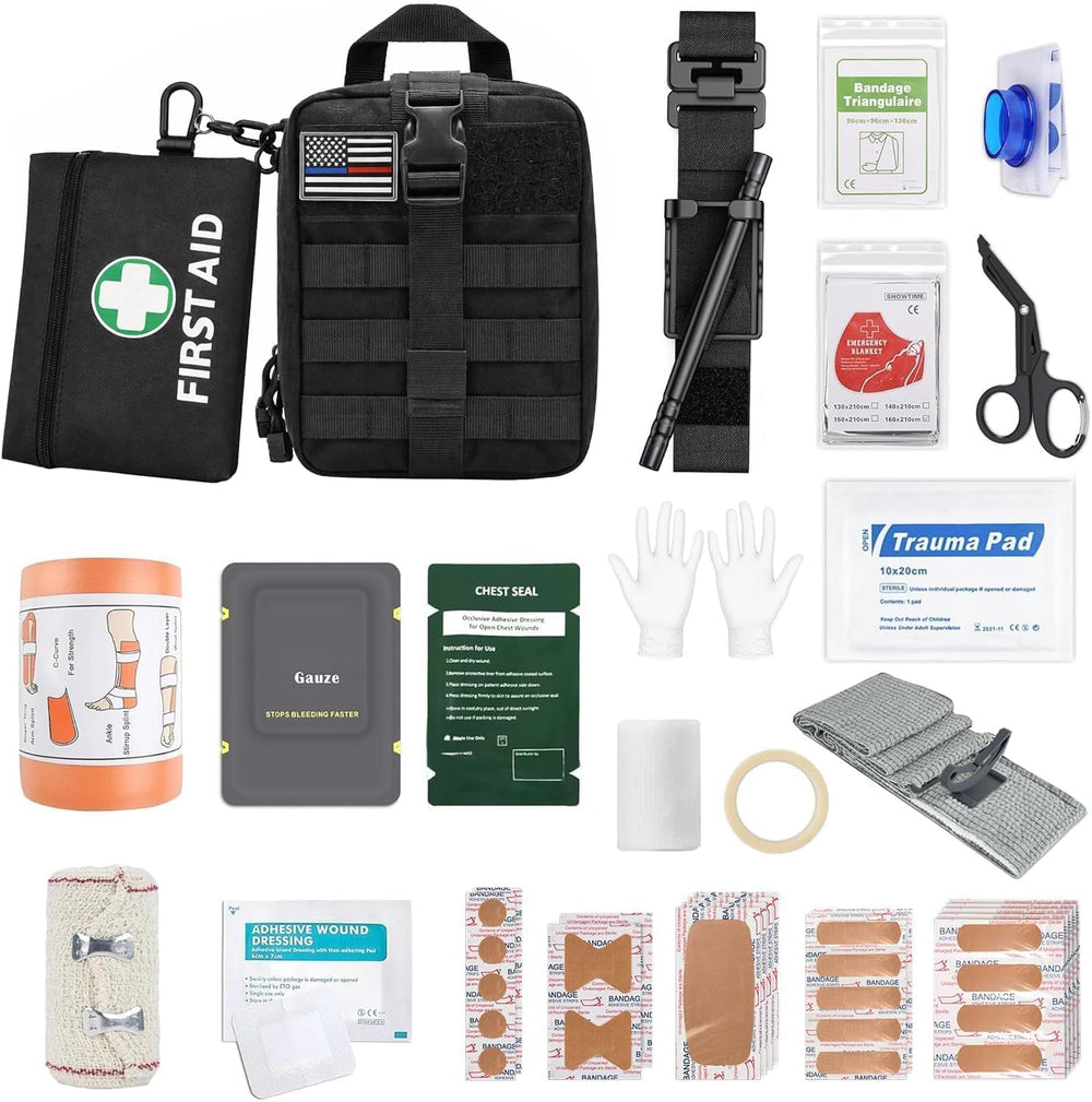 IFAK Trauma Kit with Tourniquet,Israeli-Style Bandage, Splint, Tactical First...