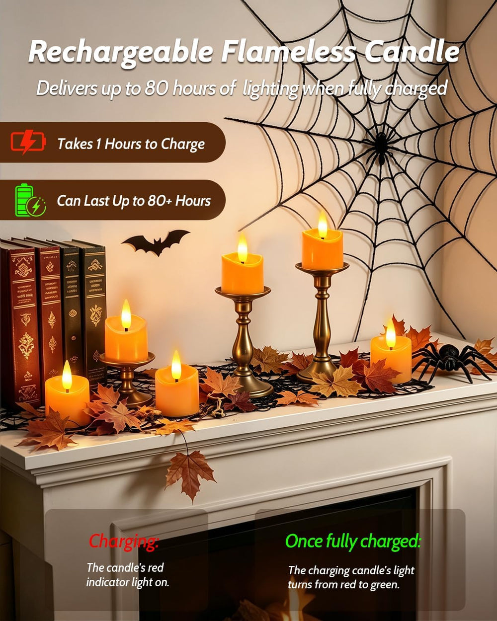 12 Pack Small Rechargeable Flameless Candles with Remote Timer