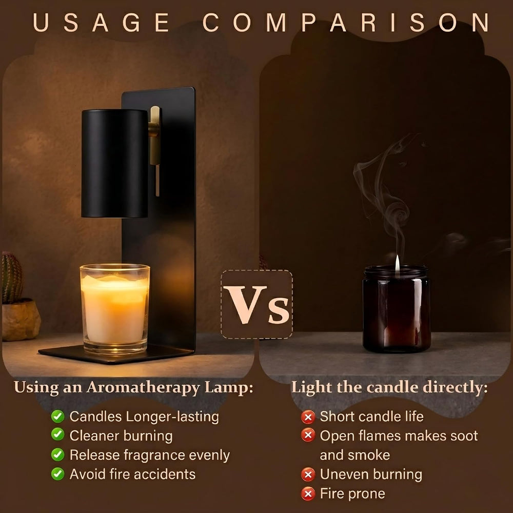 MOAFINA Black Candle Warmer Lamp with Timer,Height Adjustable Dimmable