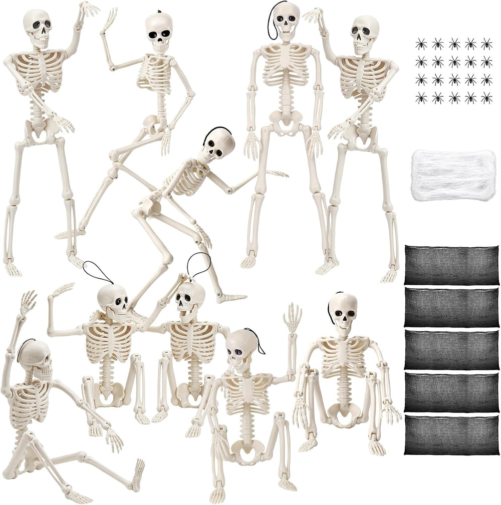 KIRAAT 10 Pack 16" Halloween Skeletons Set for Halloween Decorations Par...