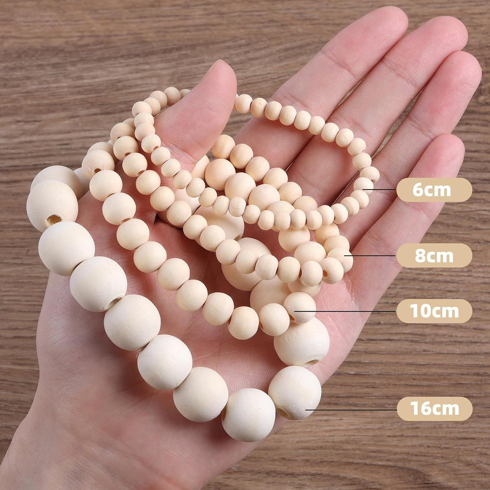 10000 Pcs Wood Beads Bulk Round Wooden Beads for Jewelry Making, DIY Crafts, ...