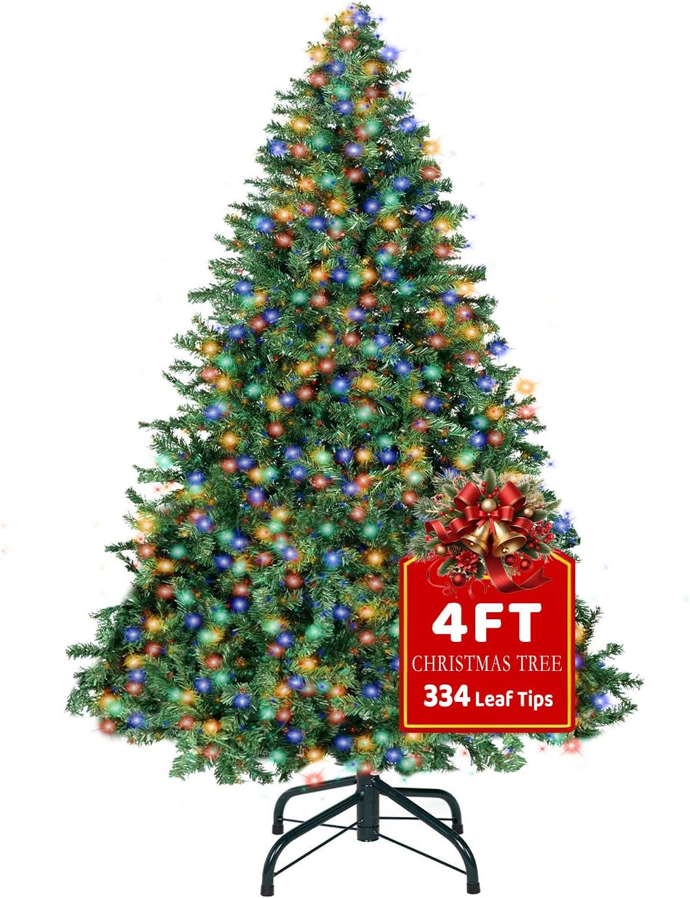 4FT Christmas Tree with Light,Artificial Xmas Tree for Christmas Decoration
